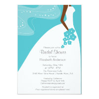 Graceful African American Bride Bridal Shower Invitation