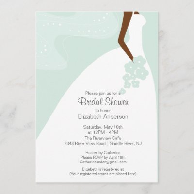 Graceful African American Bride Bridal Shower Invitation
