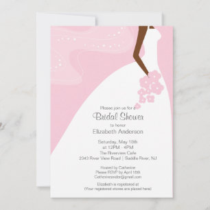 Graceful African American Bride Bridal Shower Invitation