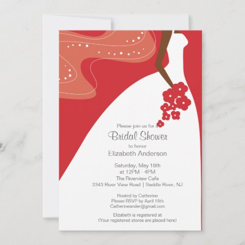 Graceful African American Bride Bridal Shower Custom Announcement