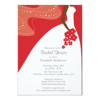 Graceful African American Bride Bridal Shower Invitation