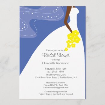 Graceful African American Bride Bridal Shower Invitation by celebrateitinvites at Zazzle