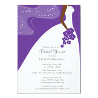 Graceful African American Bride Bridal Shower Invitation