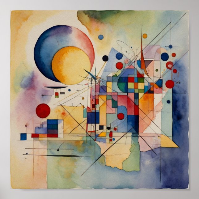 Graceful Artistic Abstract Art Water Color Poster (Front)