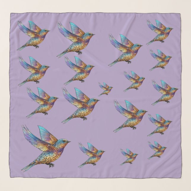 "Graceful Aviator" Multi-coloured Swift Bird Scarf (Front)