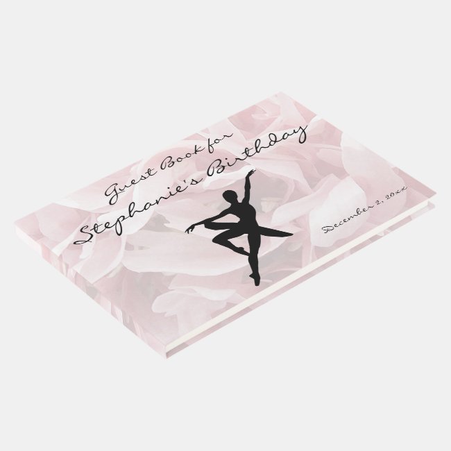 Graceful Ballerina Pink Birthday Party Guest Book