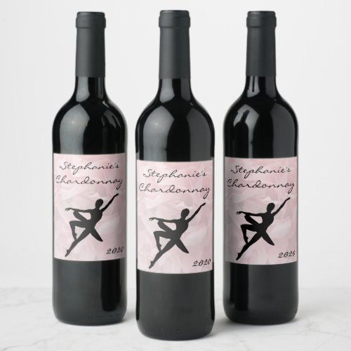 Graceful Ballerina Pink Wine Label
