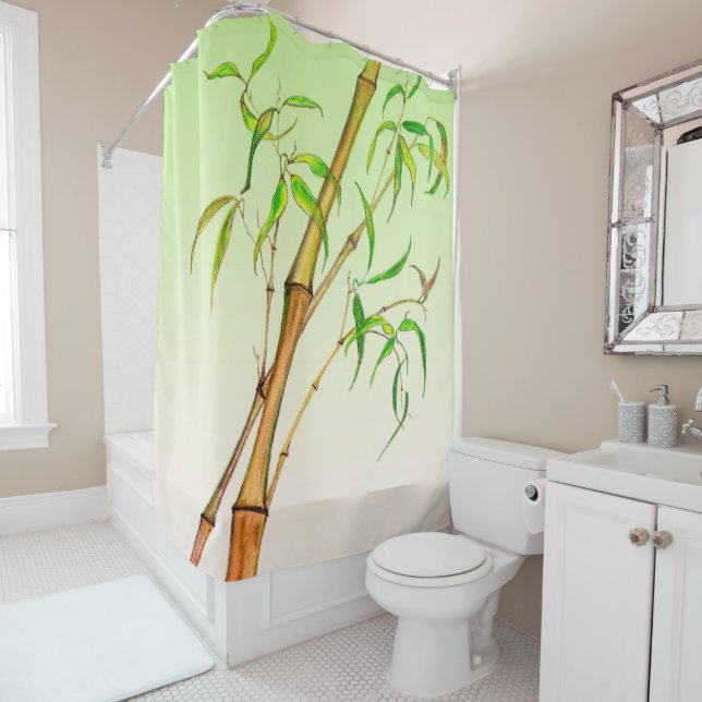 Graceful Bamboo Shower Curtain (In Situ)