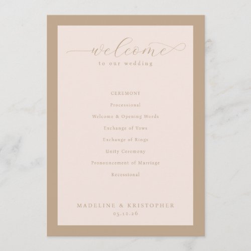 Graceful Beige Calligraphy Wedding Ceremony