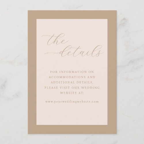 Graceful Beige Calligraphy Wedding Details