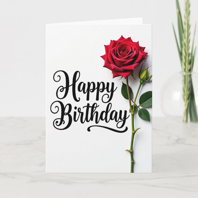 Graceful Bloom Birthday Card (Front)