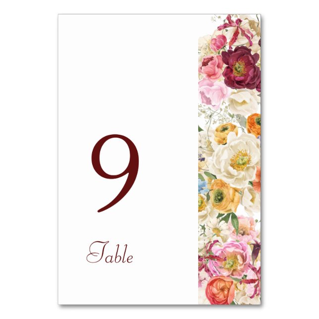 GRACEFUL Blooms Table Number (Front)