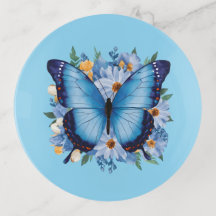 Graceful Blue Butterfly on Floral