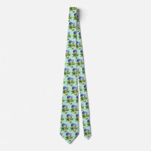 Graceful Blue Hydrangea Neck Tie