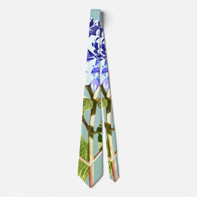 Graceful Blue Hydrangea Neck Tie (Front)