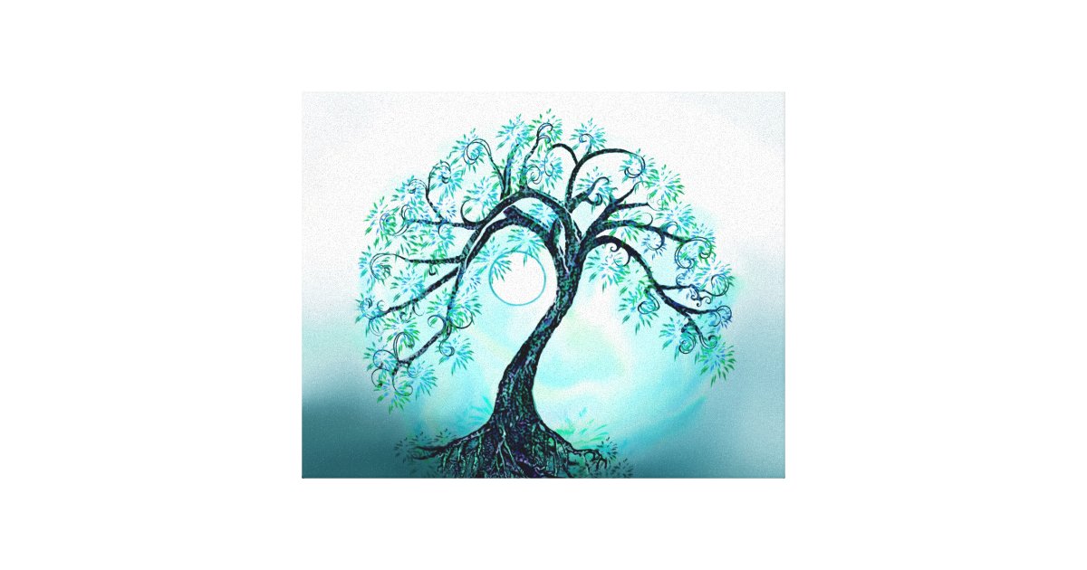 tree moon canvas graceful