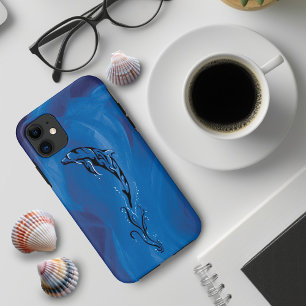 Graceful Blue Tribal Dolphin Ocean iPhone 11 Case