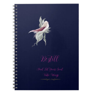 Graceful botanical bird spiral notebook