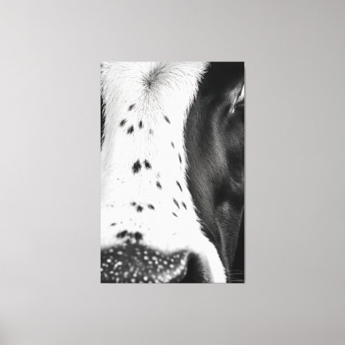 Graceful Bovine Beauty Monochrome Dairy Cow  Canvas Print