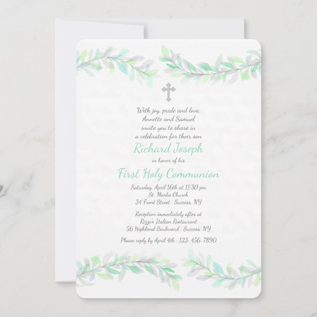 Graceful Branches Religious Invitation (Front)