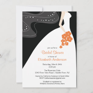 Graceful Bride Bridal Shower Invitation Coral