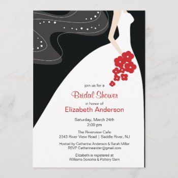 Graceful Bride Bridal Shower Invitation Red by celebrateitinvites at Zazzle