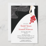Graceful Bride Bridal Shower Invitation Red at Zazzle