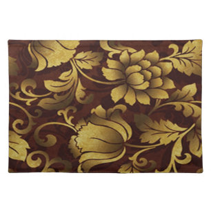 Graceful Brown Floral Placemat