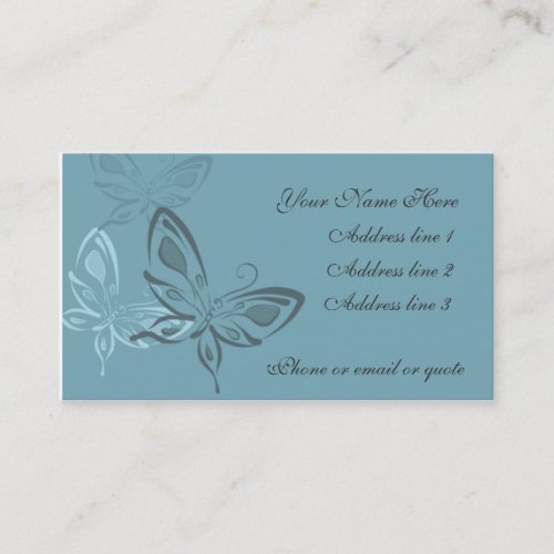 Graceful Butterflies on Blue Business Cards