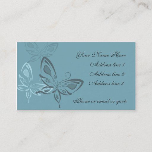 Customizable Graceful Butterflies on Blue Business Cards