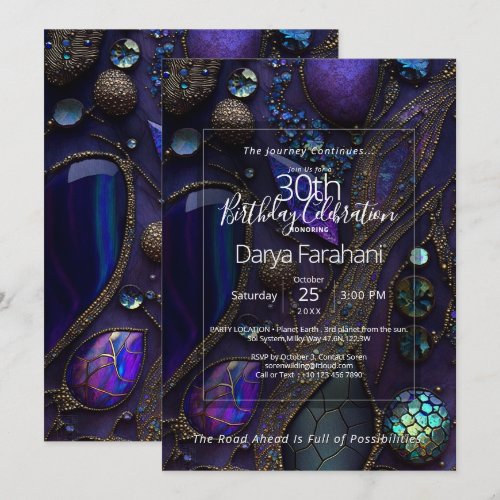 Graceful Chaos | Botanical Gemstone Abstract Invitation