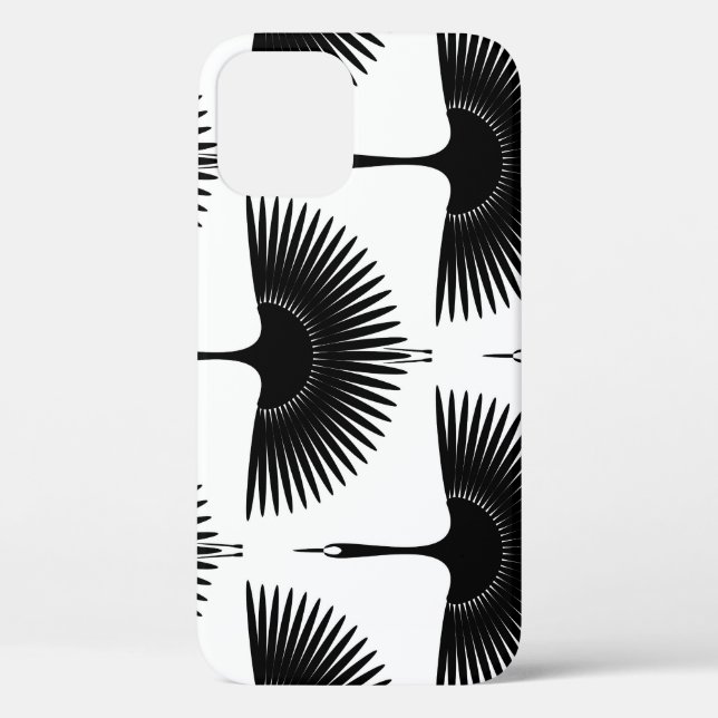 Graceful Crane: Oriental Bird Pattern Case-Mate iPhone Case (Back)