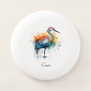 Graceful Crane: Watercolor Art custom Wham-O Frisbee