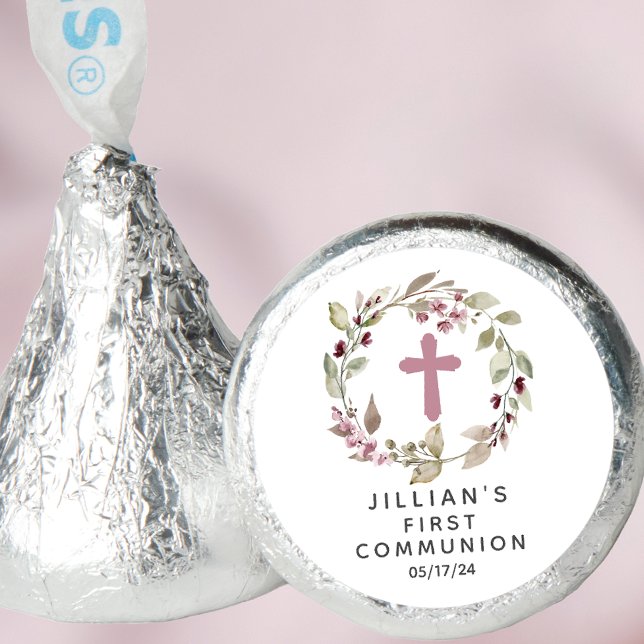 Graceful Cross Wreath First Communion Hershey®'s Kisses® (Creator Uploaded)