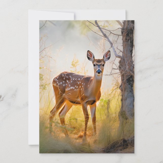 Graceful Deer in the Forest Nature Design Card (Front)