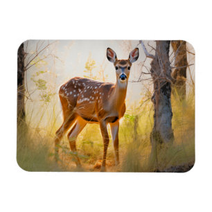 Graceful Deer in the Forest Nature Design Magnet