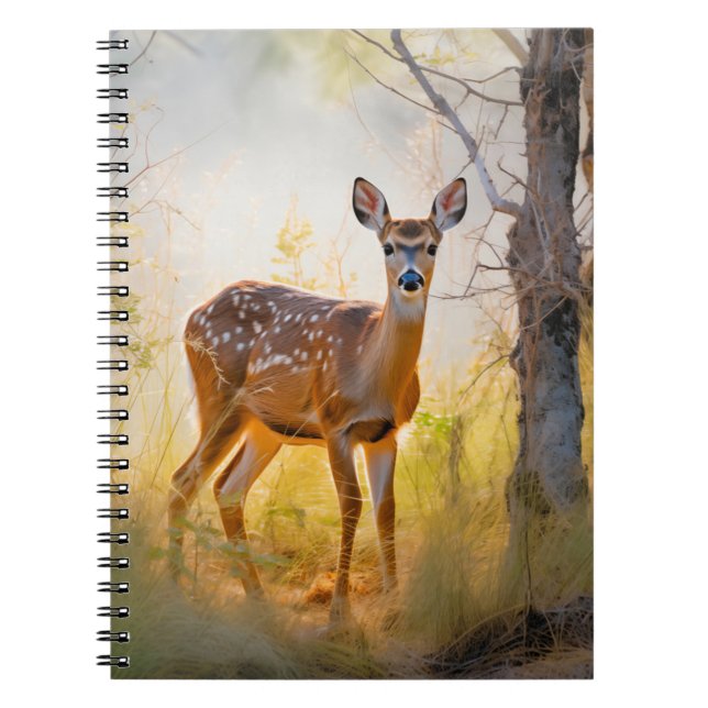 Graceful Deer in the Forest Nature Design Notebook (Front)