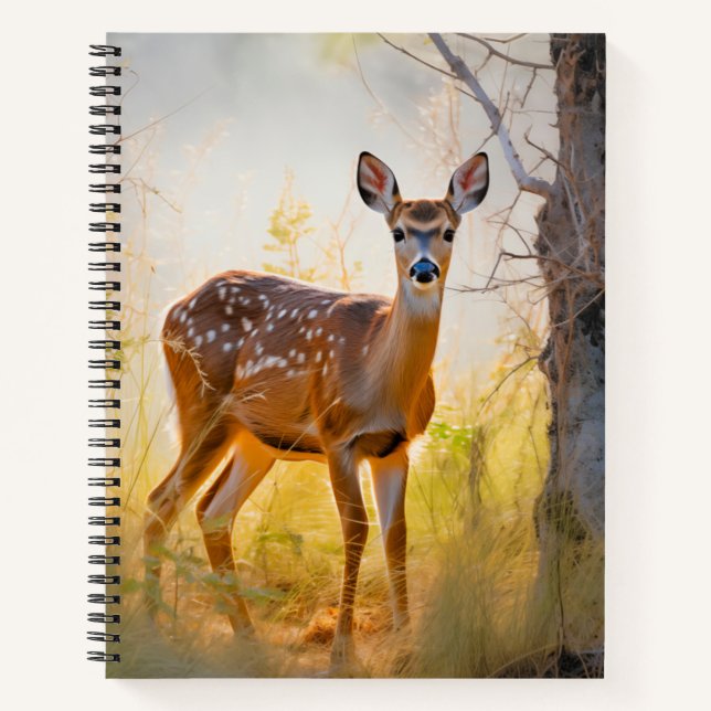 Graceful Deer in the Forest Nature Design Notebook (Front)