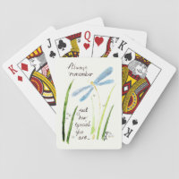 Graceful Dragonfly Says Remember You Are Special Playing Cards