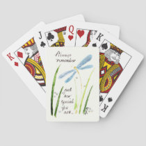 Graceful Dragonfly Says Remember You Are Special Poker Cards