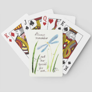 Graceful Dragonfly Says Remember You Are Special Poker Cards