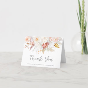 Graceful Elegance: Flawless Floral Wedding Thank You Card