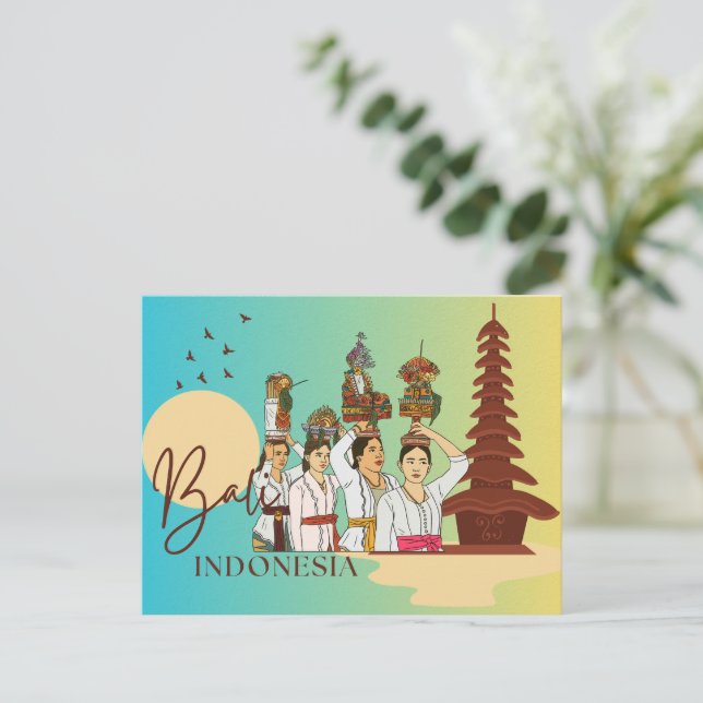 Graceful Essence: Balinese Woman Postcard (Standing Front)