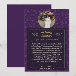 Graceful Farewell: Floral Funeral with Photo Invi Invitation