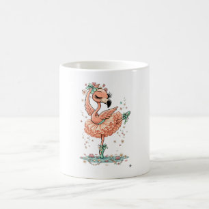 Graceful Flamingo Ballerina in Bloom Coffee Mug