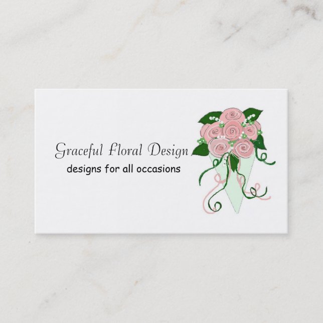 Graceful Floral Design Business Card (Front)