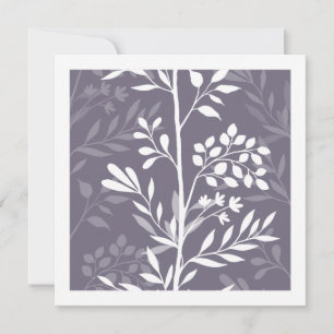 Graceful Floral Silhouette Lavender Purple Minimal Note Card