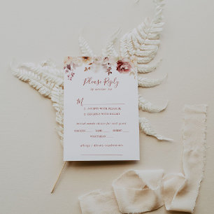 Graceful Floral Wedding Menu Choice RSVP