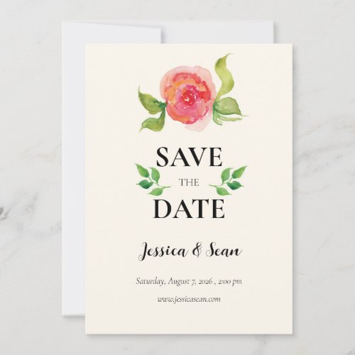 Graceful Floral Wedding Save The Date