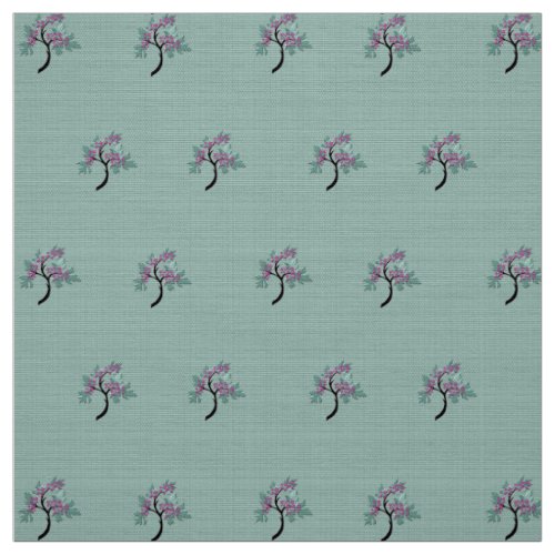 Graceful Flowering Tree Green  Plum 60  Fabric